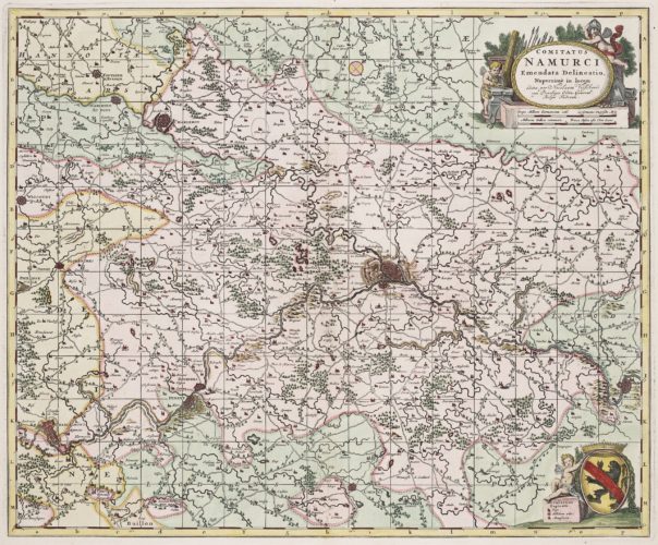 Old map of the Duchy of Namur by Visscher