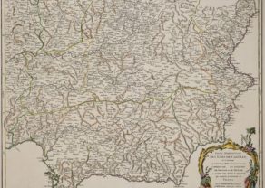 Old map of central and southern Spain by de Vaugondy (Atlas universel)