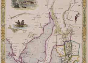 Old map of South Australia with Adelaide by John Tallis
