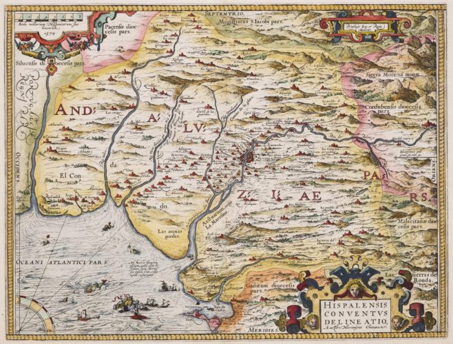 Old map of Andalusia by Ortelius