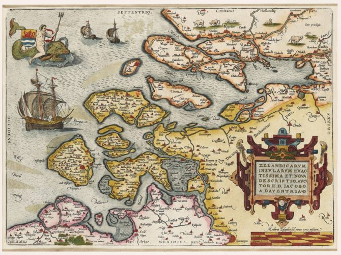 Old map Zeeland by Ortelius 1590