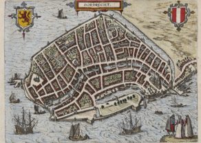 Old map Dordrecht by Guicciardini, 1582