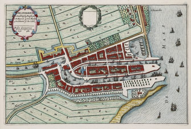 Old map Delfshaven by Joan Blaeu 1649