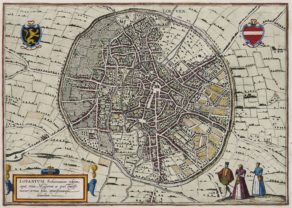 Old map of Leuven by Braun Hogenberg 1588