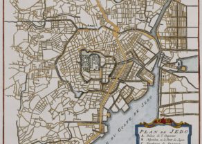 Old map of Edo (Tokyo) by van der Schley, 1757