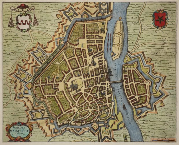 Maastricht, large city map by Frederik de Wit, 1695