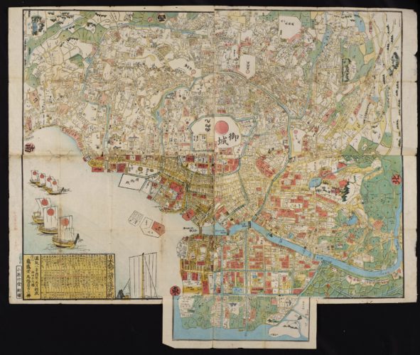 Large map of Edo (Tokyo), 1861