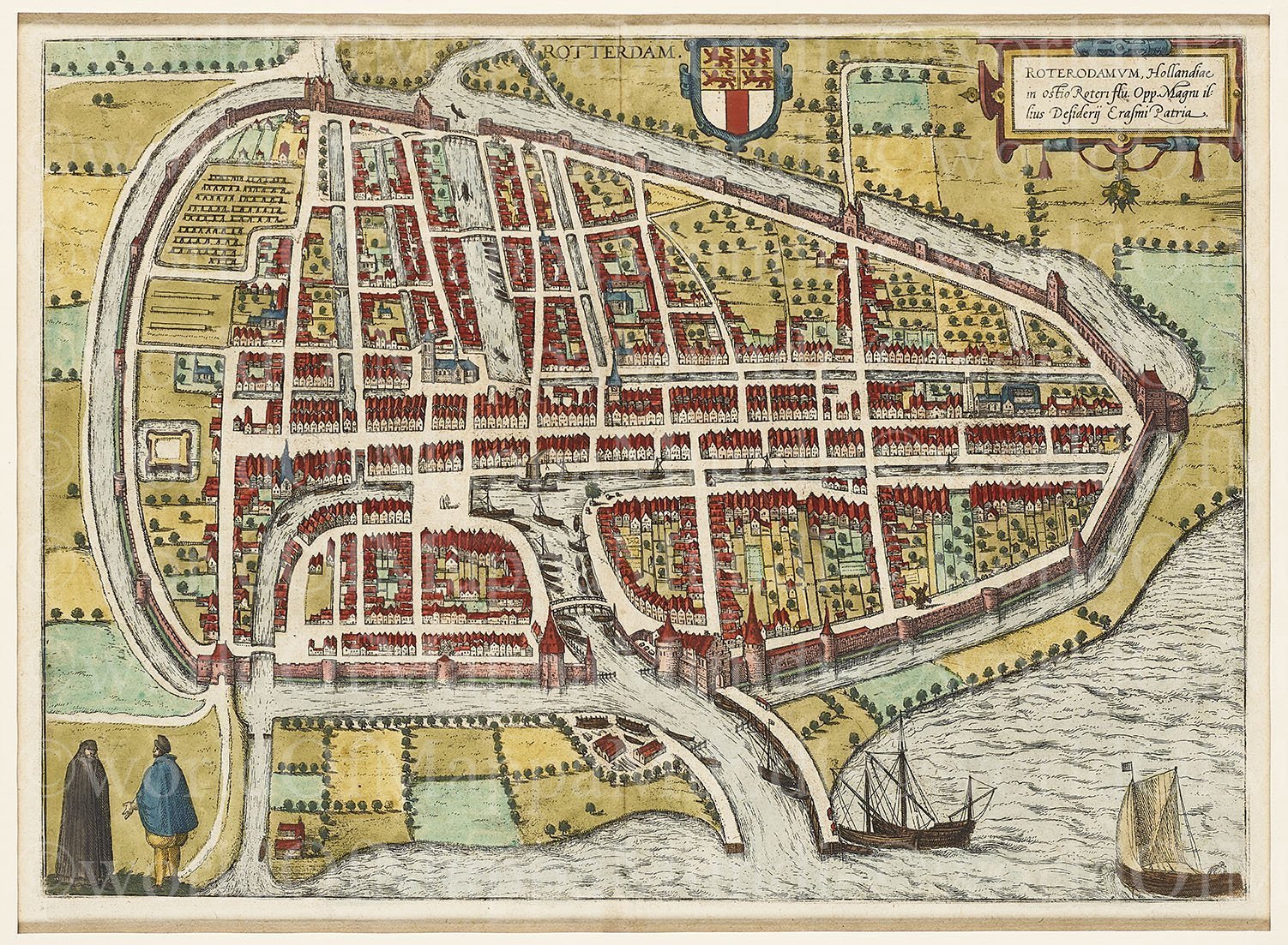 Rotterdam Roterodamum by Braun and Hogenberg (Civitates Orbis