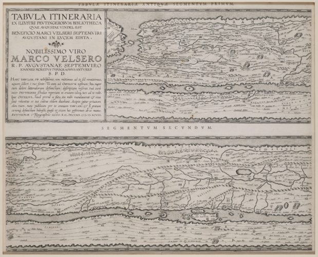 Set of four maps of Peutinger by Ortelius, 1624