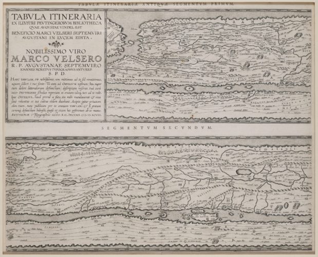 Set of four maps of Peutinger by Ortelius, 1624