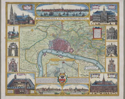 Old map of Marquisate of Antwerp by Visscher, 1683