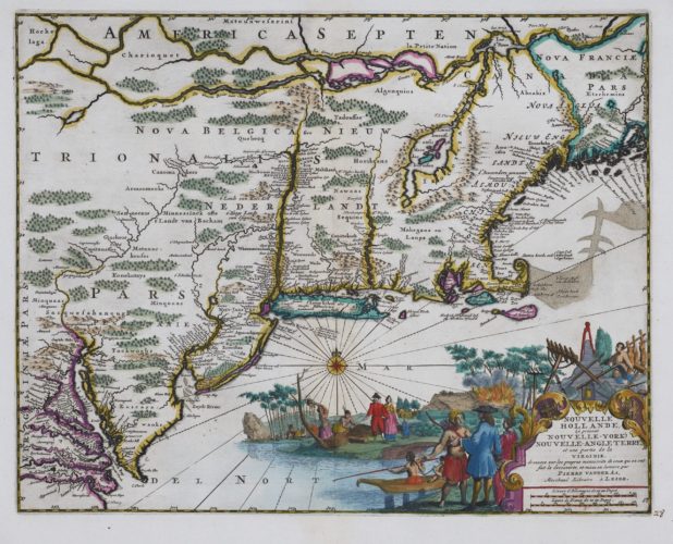 Old map of New Holland/New England, by Montanus and van der AA, 1670/171729