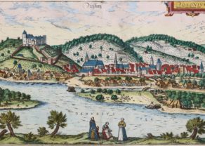OLd map of Bratislava by Braun and Hogenberg, 1599
