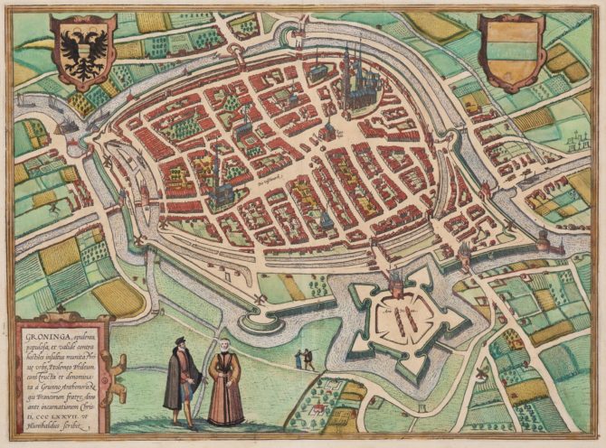 old map of Groningen by Braun Hogenberg, 1575