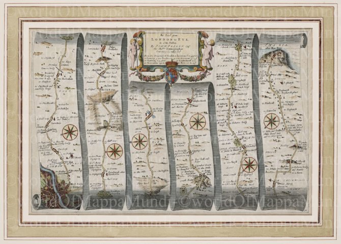 Old map by John Ogilby, 1674