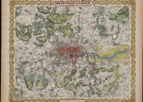 Old map of the Environs of London by Johnson & Browning, 1866