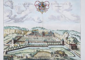 Old view Palace of Mansvelt by Blaeu 1649