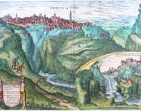 Old map of Tivoli by Braun and Hogenberg, 1575