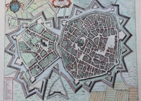 Old map of Arras or Atrecht (France), by Joan Blaeu, 1649