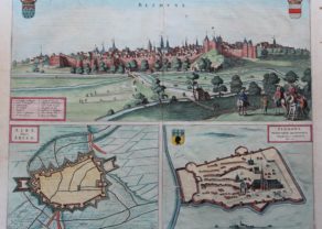 Old map of Bethune (France) by Joan Blaeu, 1649