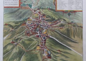 Old map of Perugia by Braun and Hogenberg, 1588