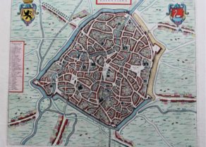 Old map of Valenciennes by Joan Blaeu, 1649, Town Atlas