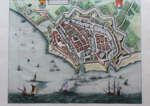 Old map of Vlissingen (Flushing) by Joan Blaeu, 1649