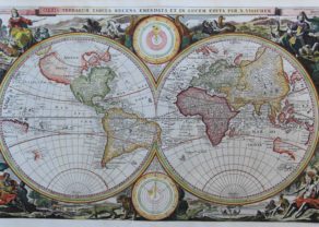 Old map of the World by Visscher, 1665