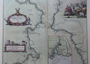 Old map of the Wolga River by Joan Blaeu, Atlas Maior