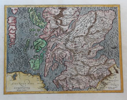 Old map of southern Scotland by Mercator and Hondius