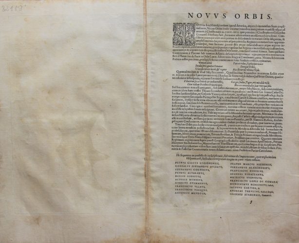 Old map of The Americas (Americae sive novi Orbis nova descriptio) (verso) by Ortelius 1595