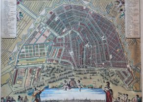 old map of Amsterdam by N. Visscher, ca 1695