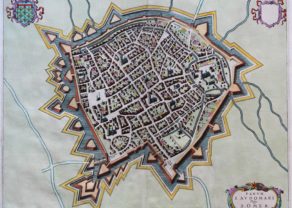Old antique map of Saint Omer by Blaeu published in his Town Atlas