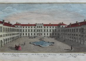 Optica print of Fredericksberg (Copenhagen) by Casper Wüst, 1746