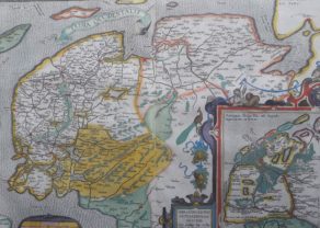 Old map of Frisia occidentalis (West Friesland) by Ortelius