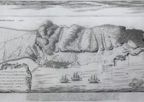 Old map of Gibraltar by Claude Du Bosc, 1735