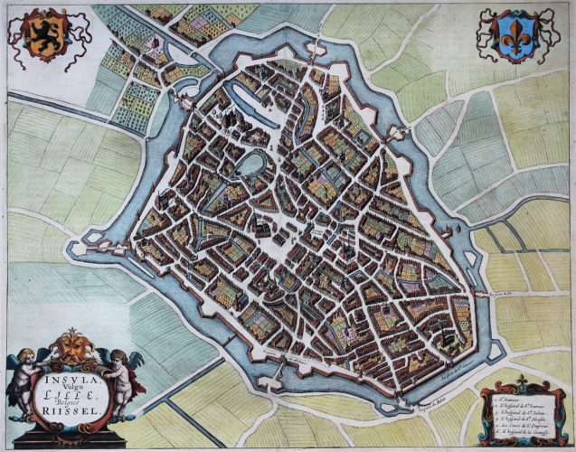 Old and rare map of Lille by Janssonius