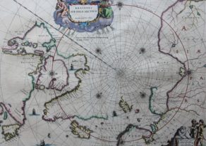 Old antique map of North Pole by Joan and Cornelis Blaeu, Appendix, 1640
