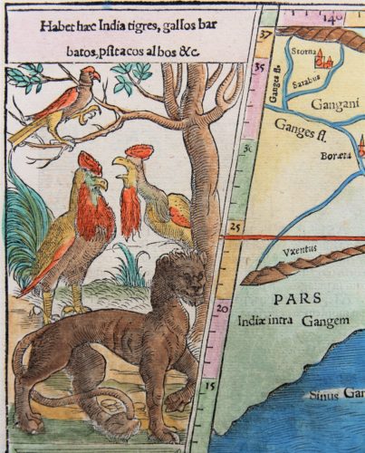 Old map of Southeast Asia (Tabula Asiae XI), detail 2, by Münster
