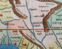Old map of Southeast Asia (Tabula Asiae XI), detail, by Münster