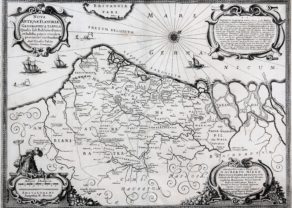 old map of Flanders (era of Middle-Ages) by Nicasius Fabius, ca. 1643