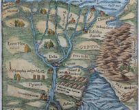 Old woodcut map of Egypt by Sebastian Münster, 1558 (Cosmographia)