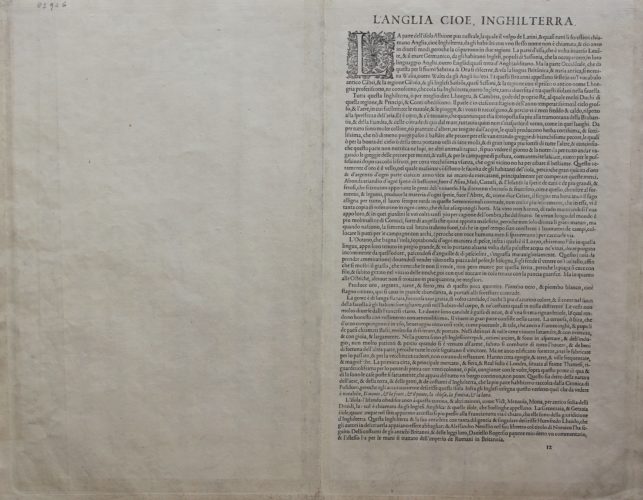 Old map of British Isles - Angliae et Hiberniae Accurata Descriptio(verso) by Ortelius/Vrients, 1608