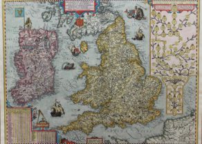 Old map of British Isles - Angliae et Hiberniae Accurata Descriptio by Ortelius/Vrients, 1608