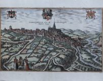 Old map of Frankenberg on the Eder by Braun and Hogenberg, 1581