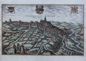 Old map of Frankenberg on the Eder by Braun and Hogenberg, 1581