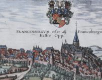 Old map of Frankenberg on the Eder (detail) by Braun and Hogenberg, 1581