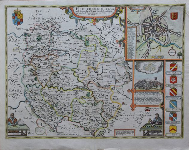Old map of Herefordshire by John Speed, 1676