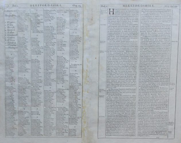 Old map of Herefordshire (back) by John Speed, 1676