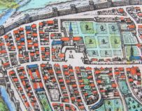 old map (16th century of Caiazo (Campania) (detail 2) by Braun and Hogenberg (1596/1598)